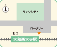 大和西大寺駅北口ロータリー 地図