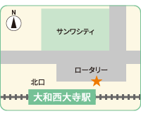 大和西大寺駅北口ロータリー 地図