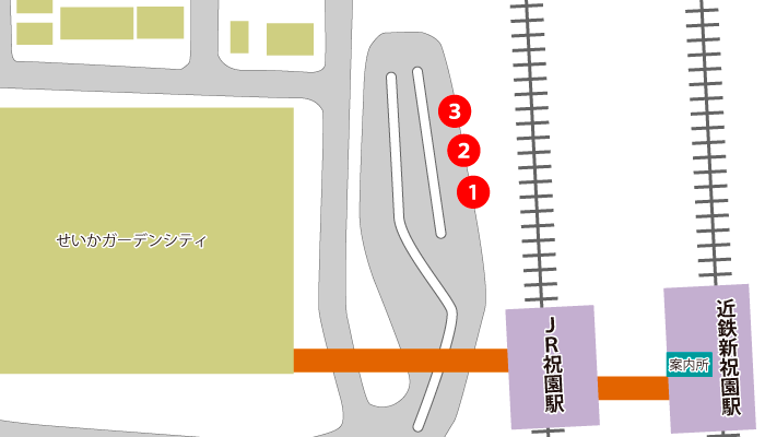 祝園駅 乗り場の地図