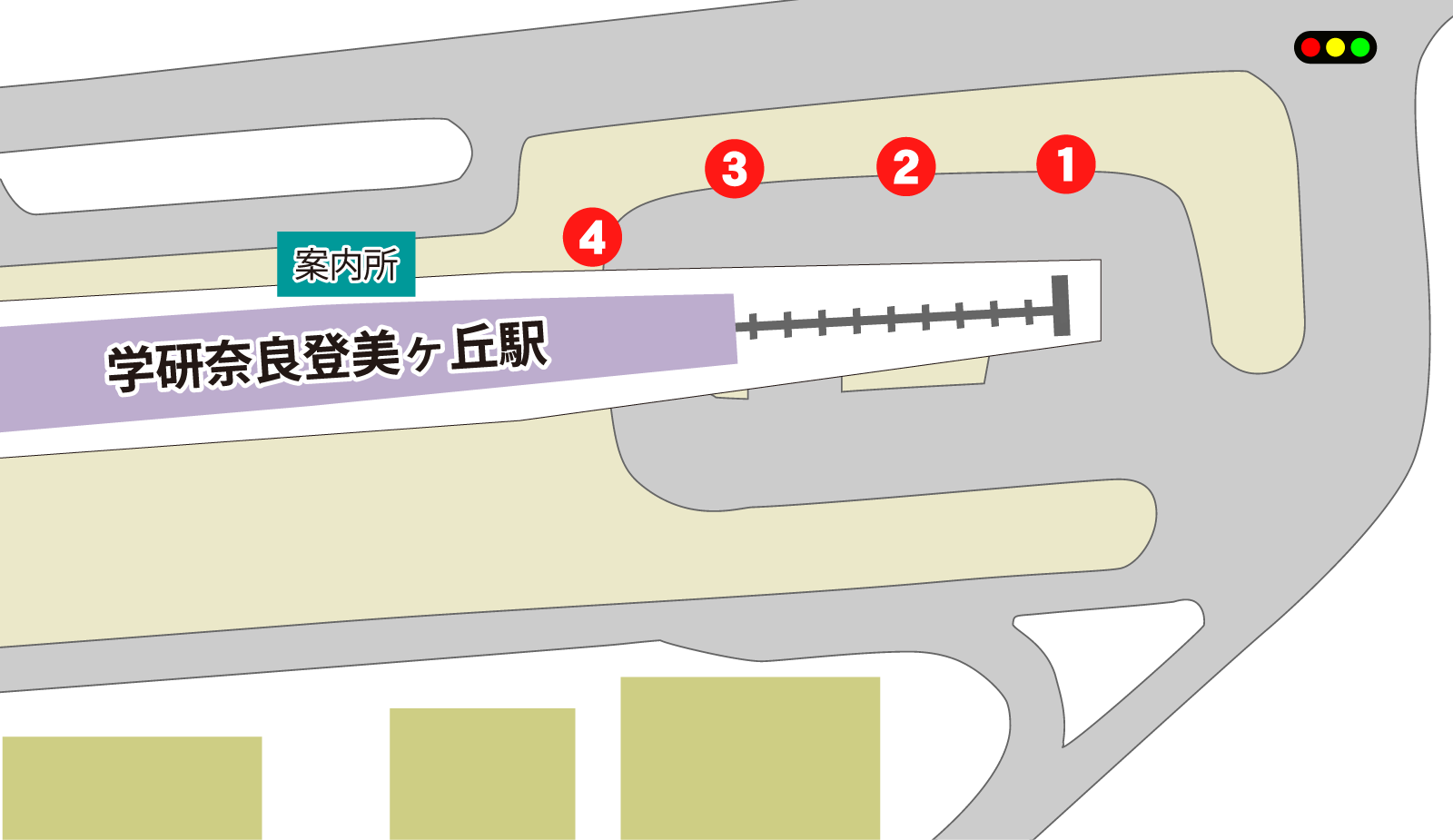 学研奈良登美ヶ丘駅 乗り場の地図