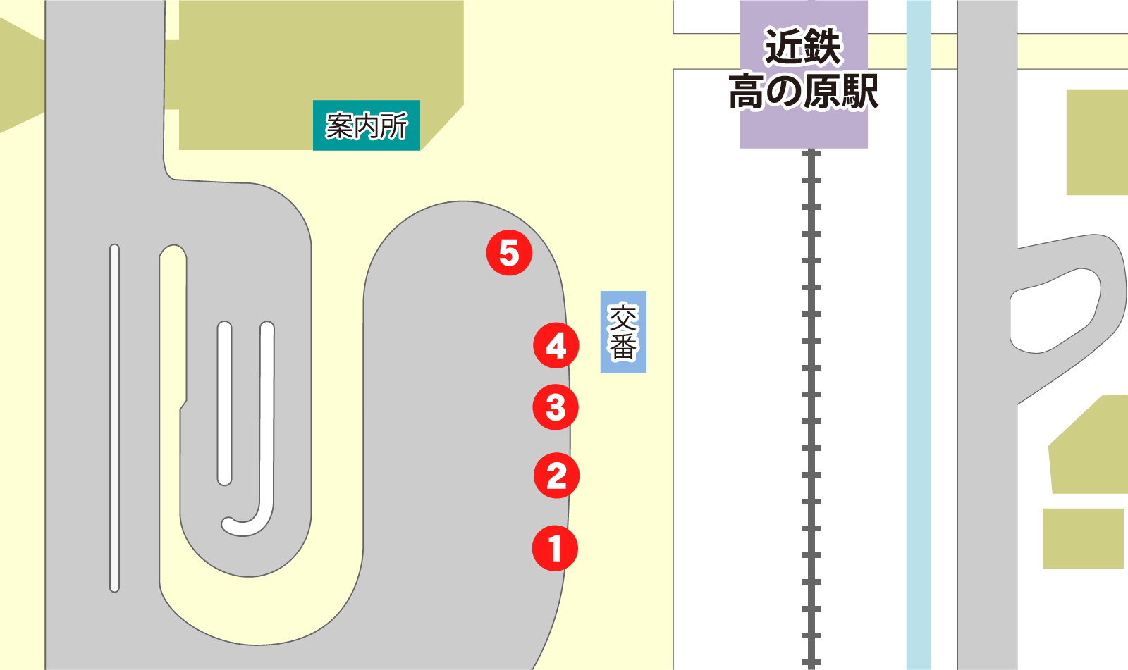 高の原駅 乗り場の地図