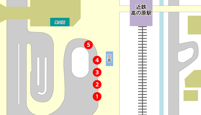 高の原駅 乗り場の地図