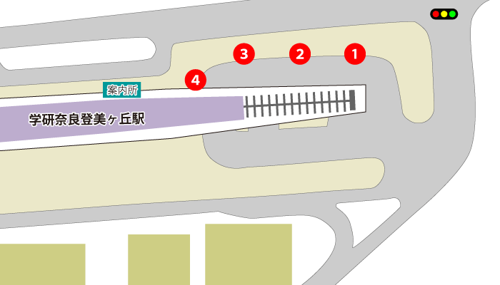 学研奈良登美ヶ丘駅 乗り場の地図